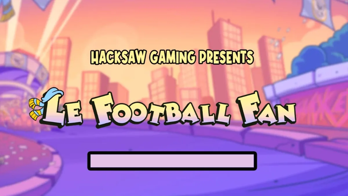 Mascote guaxinim de Le Football Fan em um estádio de futebol cartoonizado